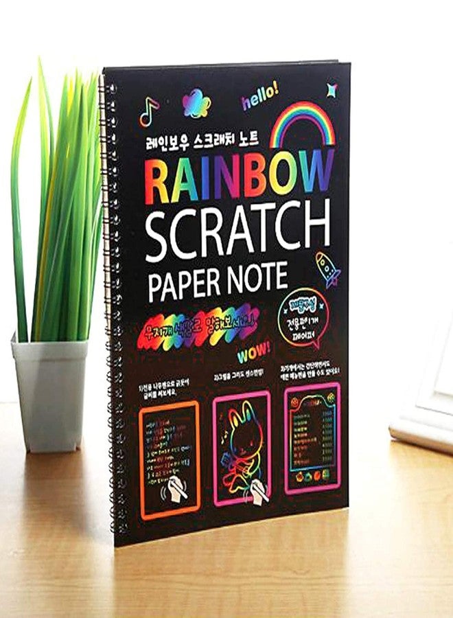 Artnery A4 Rainbow Art Scratch Paper Book Sheets with Stylus, 10 Pages, Multicolor (Pack of 5) - Image 1